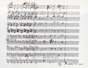 Image of Handel's Hallelujah Chorus score dated 1741