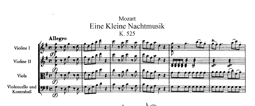 Mozart Eine kleine Nachtmusik Score