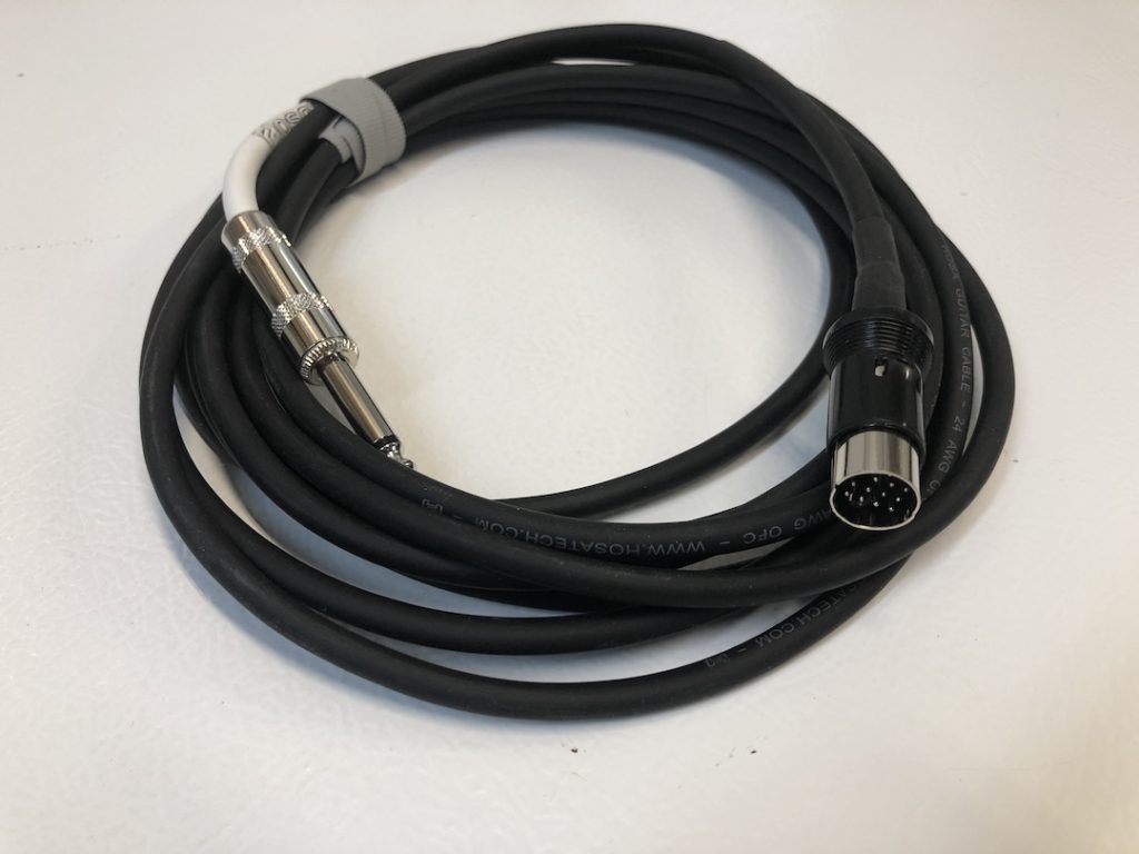 Completed Roland GK 13 pin to 1-4 inch guitar adapter cable