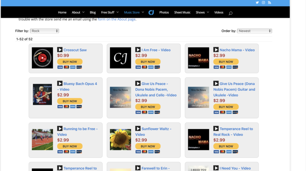 CJ Music Store Screen Shot