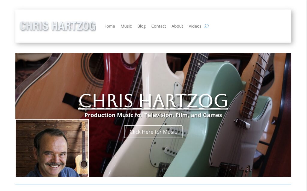 chrishartzog.com web page